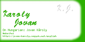 karoly jovan business card